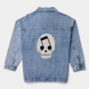 Chaqueta Vaquera gótico nota de música vista cráneo
