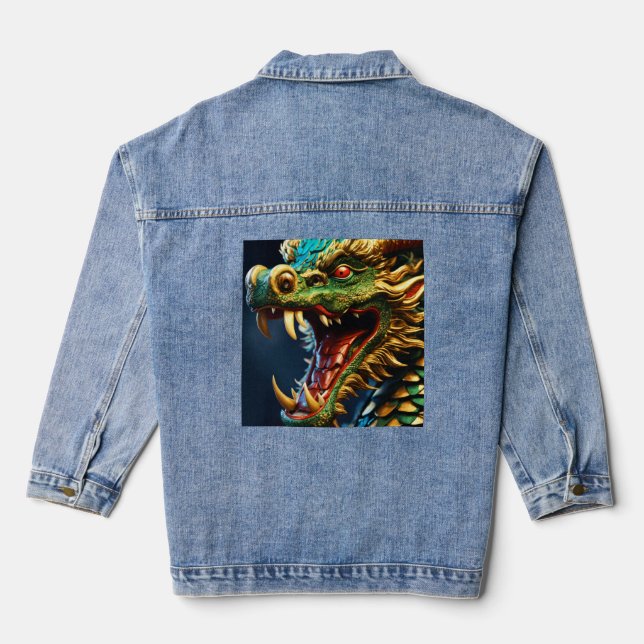 Chaqueta Vaquera Gracia del dragón - Denim femenino de espíritu ser (Reverso )