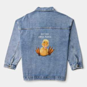 Chaqueta Vaquera Gracioso Denim Jacket con feliz pato amarillo - So
