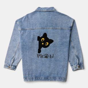 Chaqueta Vaquera Gracioso gato negro ojos amarillos