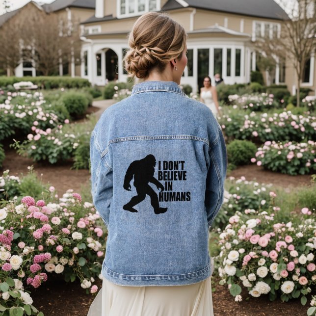 Chaqueta Vaquera Gracioso pie-no creo en los humanos (Reverso Boda)
