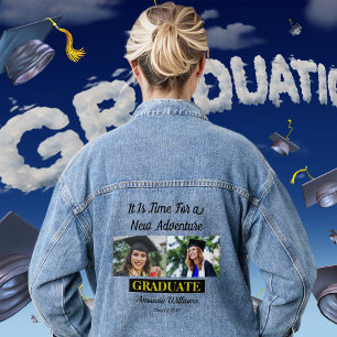 Chaqueta Vaquera Graduación de año de clase de nombre fotográfico p