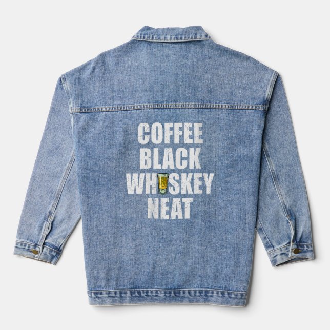 Chaqueta Vaquera Gráfica divertida para beber café y whisky (Reverso )