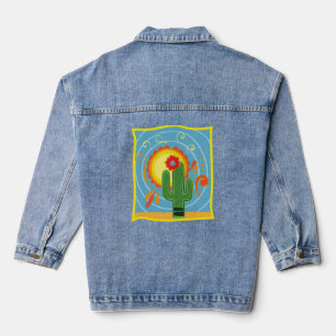 Chaqueta Vaquera Gráfico de Frida Kahlo Cactus
