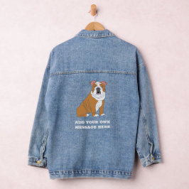 Chaqueta Vaquera Gráfico de mensajes de Personalizado de Bulldog en
