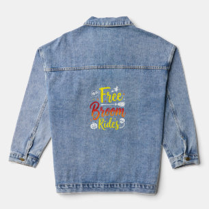 Chaqueta Vaquera Gráficos de Bruja con Escobas Gratis de Halloween