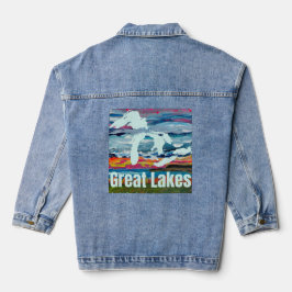 Chaqueta Vaquera Gran Arte Usable de los Grandes Lagos Amanecer sob