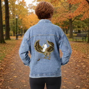 Chaqueta Vaquera Grisú́n Fantástico Majestuoso Griffin Criatura Mít
