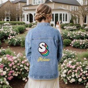 Chaqueta Vaquera Groovy Hippy Monograma femenino Denim Jacket