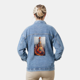 Chaqueta Vaquera Guitarra eléctrica de Rockin en llamas