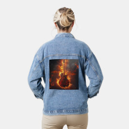 Chaqueta Vaquera Guitarra eléctrica de Rockin en llamas