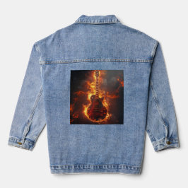 Chaqueta Vaquera Guitarra eléctrica de Rockin en llamas