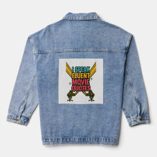Chaqueta Vaquera Hablo de películas fluidas citas de arte neón de H