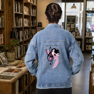 Chaqueta Vaquera Hada Azul Fantasía Música Rosa Caprichosa Nota