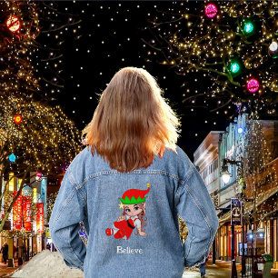 Chaqueta Vaquera Hada Elfa de Navidad Adorable