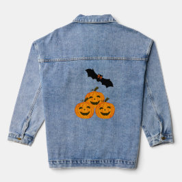 Chaqueta Vaquera Halloween es gracioso. Calabazas y un murciélago v