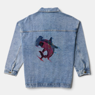 Chaqueta Vaquera Hammerhead Shark Vida Marina Color del Agua Ocean