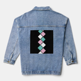 Chaqueta Vaquera Harlequin Denim Jacket (Negro, Aqua y Rosa)