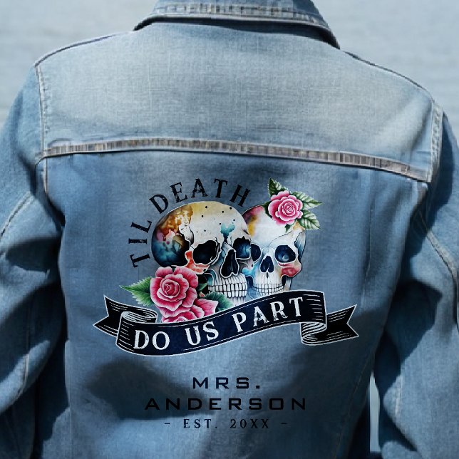 Chaqueta Vaquera Hasta la muerte nos separan calaveras y Rosas Sra. (Subido por el creador)