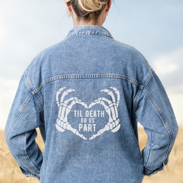 Chaqueta Vaquera Hasta Que La Muerte Nos Haga La Novia Boda (Til Death Do Us Part Wedding Bride Denim Jacket
)