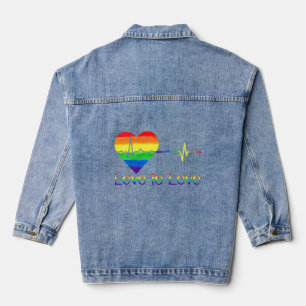 Chaqueta Vaquera Heartbeat El Amor Arcoiris Es La Lgbt Lgbtq Lgay L