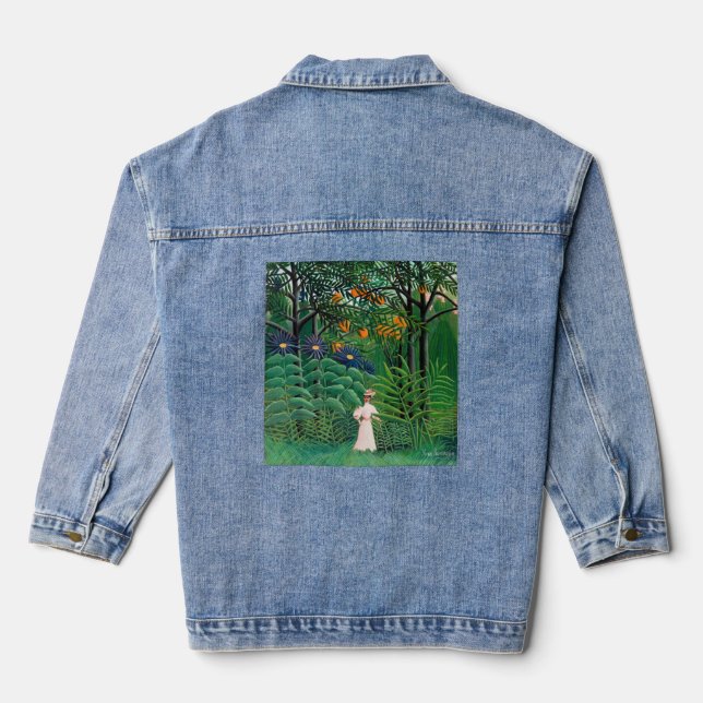 Chaqueta Vaquera Henri Rousseau - Mujer caminando en un bosque exót (Reverso )