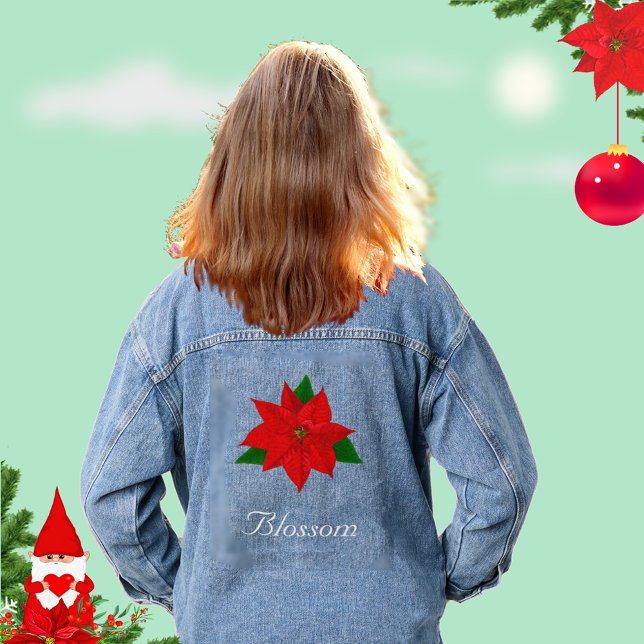 Chaqueta Vaquera Hermosa flor de Poinsettia (Subido por el creador)