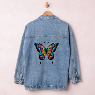 Chaqueta Vaquera Hermosa Personalizado Denim Jean Jacket Butterf