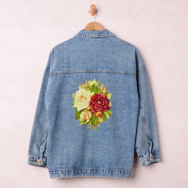 Chaqueta Vaquera Hermosa Personalizado Denim Jean Jacket Butterf (Hangar)