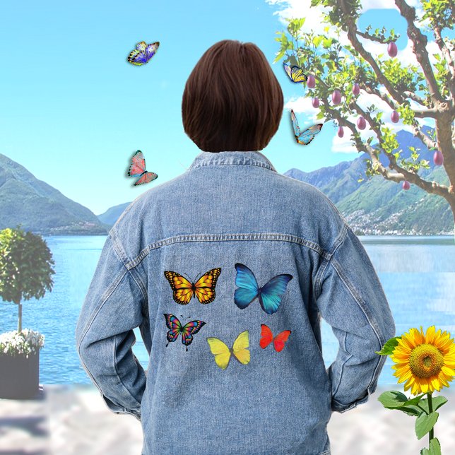 Chaqueta Vaquera Hermosas Mariposas Multicolores en (Subido por el creador)