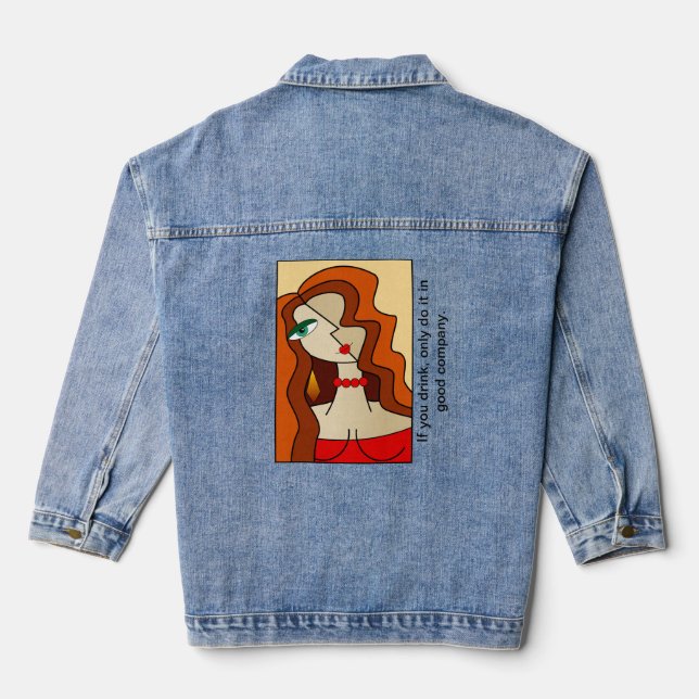 Chaqueta Vaquera Hermoso cubismo de mujeres pelirrojas (Reverso )