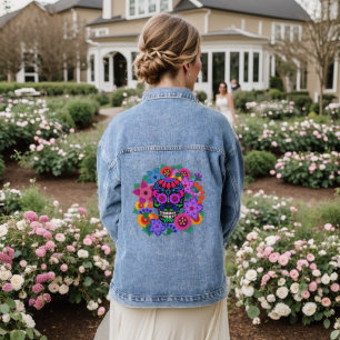 Chaqueta Vaquera Hermoso derrumbe azucarero con flores