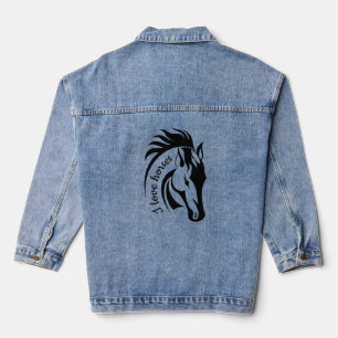 Chaqueta Vaquera Hermoso diseño de caballos Denim Jacket