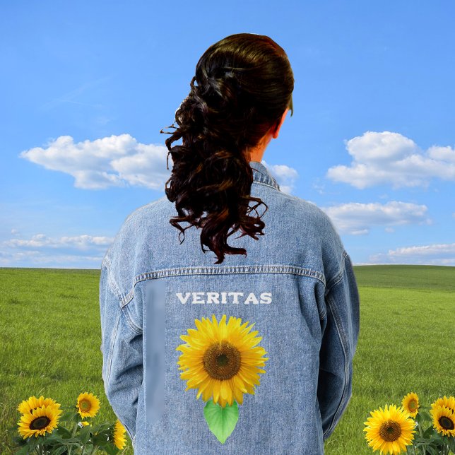 Chaqueta Vaquera Hermoso girasol y tipografía (Subido por el creador)