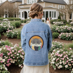 Chaqueta Vaquera Hermoso hámster personalizado con una bufanda mult