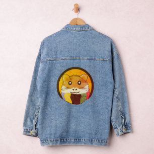Chaqueta Vaquera Hermoso hámster personalizado con una bufanda mult