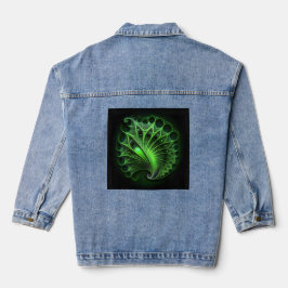 Chaqueta Vaquera Hermoso Mandelbrot Verde