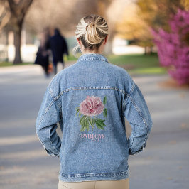 Chaqueta Vaquera Hermoso nombre rosado y monograma