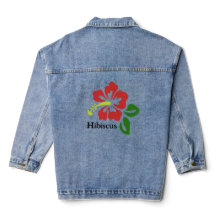 Hibiscus Flowers Design Denim Jacket