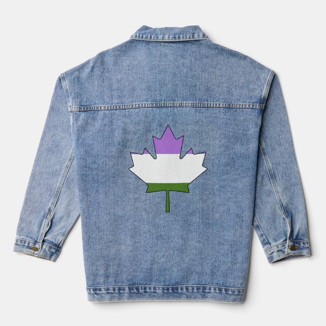 Chaqueta Vaquera Hoja de arce de orgullo de género (Reverso )