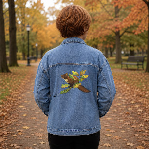 Chaqueta Vaquera Hojas de Otoño Encantadoras Marta Celta Azul