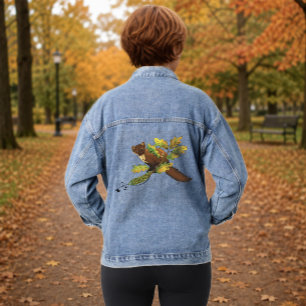 Chaqueta Vaquera Hojas de Otoño Encantadoras Marta Celta Azul