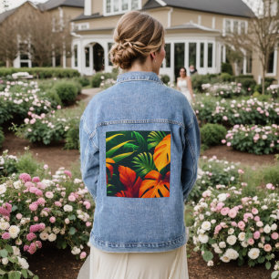 CHAQUETA VAQUERA HOJAS FRONDOSAS NATURALEZA JARDÍN