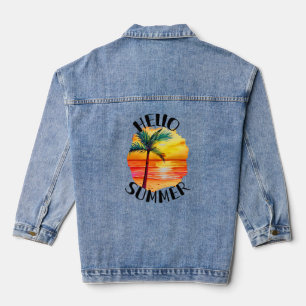 Chaqueta Vaquera Hola vacaciones de verano retro en la playa