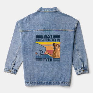 Chaqueta Vaquera Hombres Mejor Rhodesia Ridgeback Papá Jamás Perro 