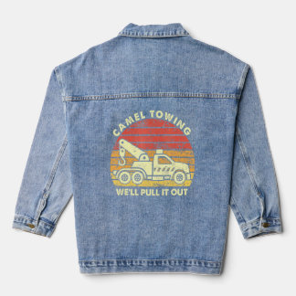 Chaqueta Vaquera Hombres Vintage Retro Camello Towing Bueno Tire Ha