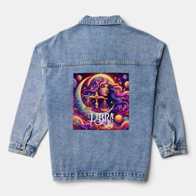 Chaqueta Vaquera Horóscopo Rótulo Libra Zodiac Eéreo Arte místico (Reverso )