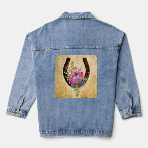 Chaqueta Vaquera Horseshoe Rústico Floral Buena Suerte