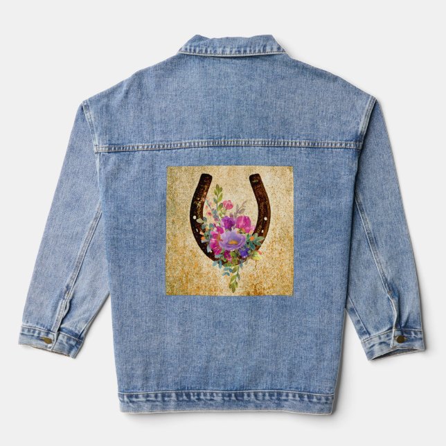 Chaqueta Vaquera Horseshoe Rústico Floral Buena Suerte (Reverso )