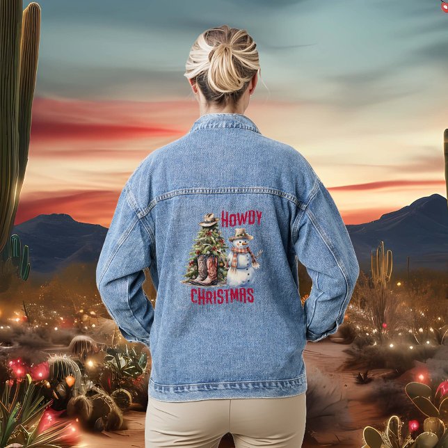 Chaqueta Vaquera Howdy Navidades Western Cowboy Snowman (Subido por el creador)